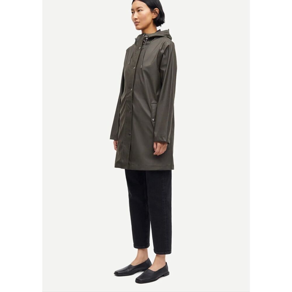 Samsøe Samsøe Haze Jacket in Rosin Raincoat L Olive Green
